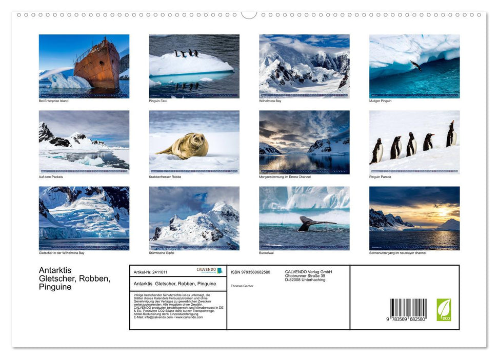 Antarktis Gletscher, Robben, Pinguine (CALVENDO Premium Wandkalender 2027)