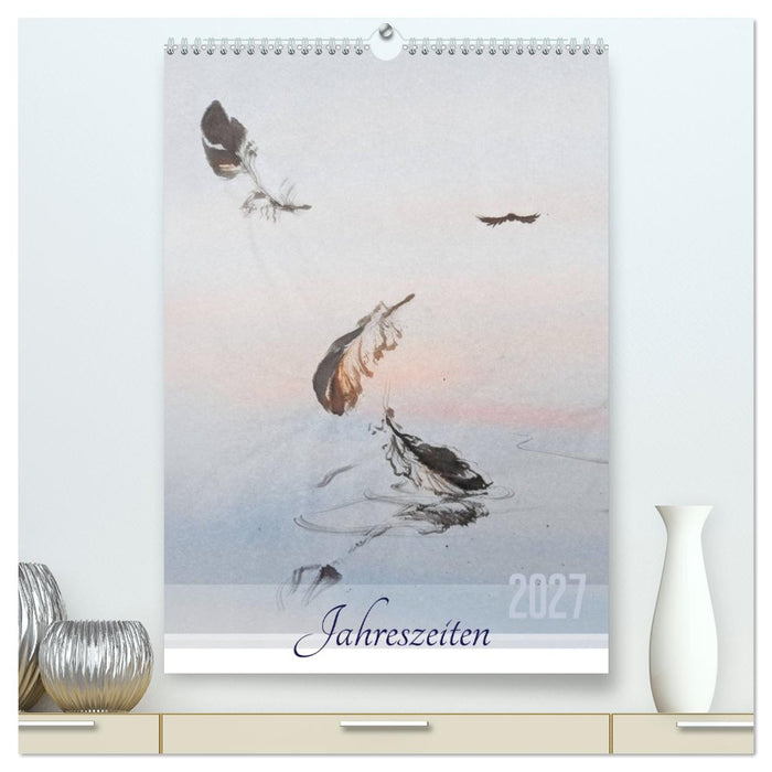 Jahreszeiten in Stil japanischer Malerei - Kunst (CALVENDO Premium Wandkalender 2027)