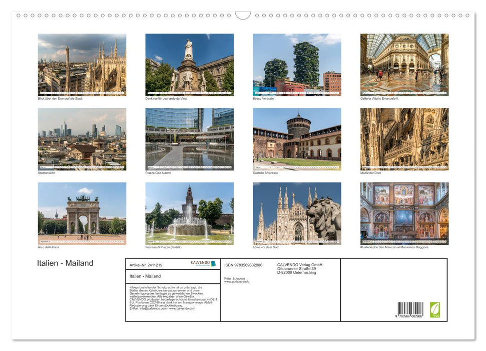 Italien - Mailand (CALVENDO Wandkalender 2027)