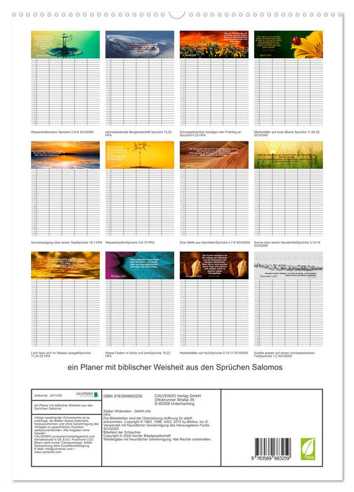 ein Planer mit biblischer Weisheit aus den Sprüchen Salomos (CALVENDO Premium Wandkalender 2027)