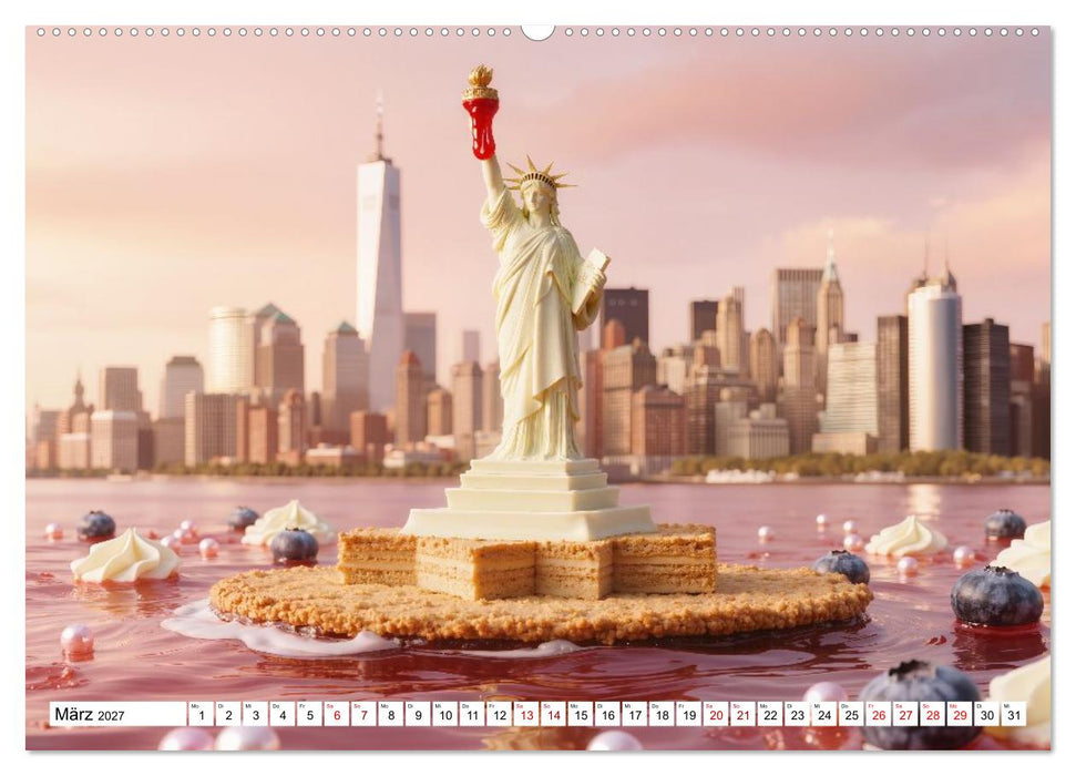 Zuckeratlas - 12 Nachspeisen aus aller Welt (CALVENDO Premium Wandkalender 2027)