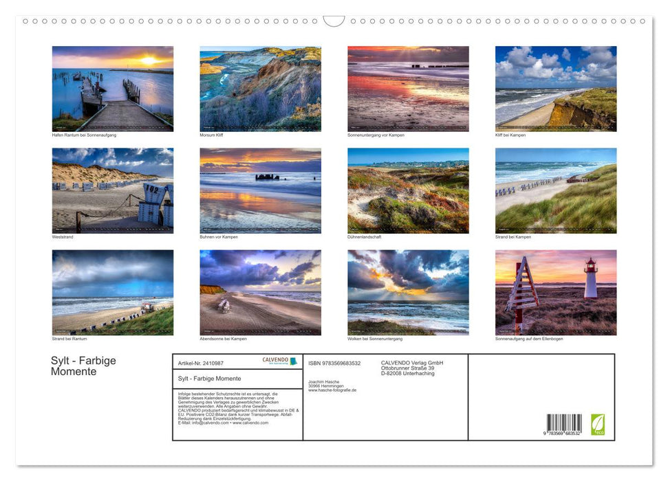 Sylt - Farbige Momente (CALVENDO Wandkalender 2027)