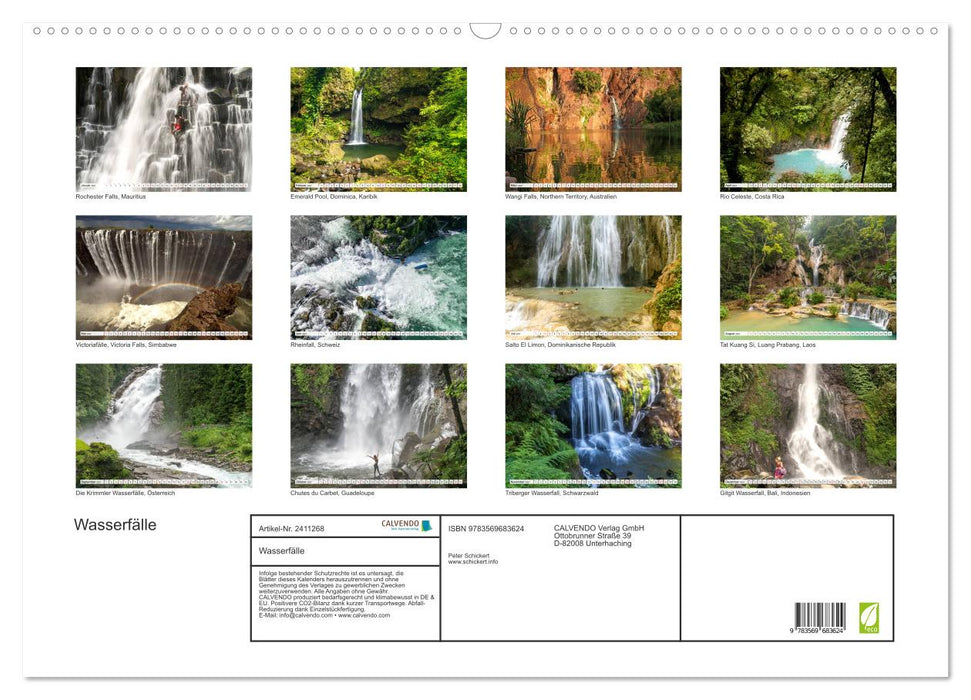 Wasserfälle (CALVENDO Wandkalender 2027)