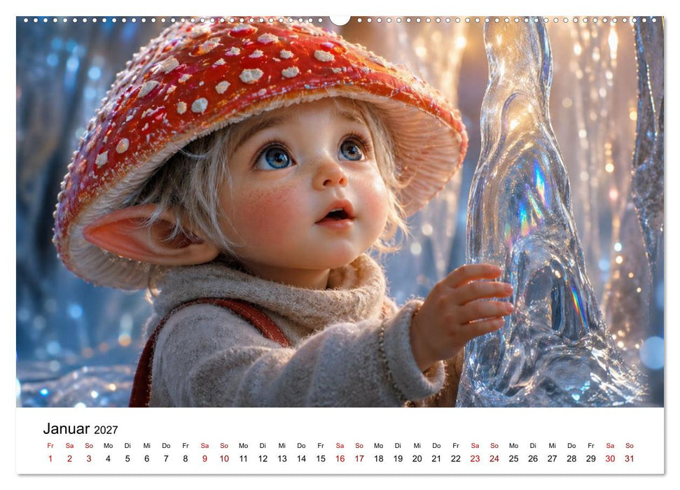 Süße Waldgnome - Kleine Seelen, große Wunder (CALVENDO Wandkalender 2027)