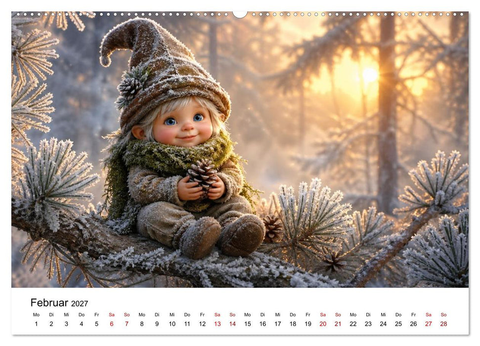 Süße Waldgnome - Kleine Seelen, große Wunder (CALVENDO Wandkalender 2027)
