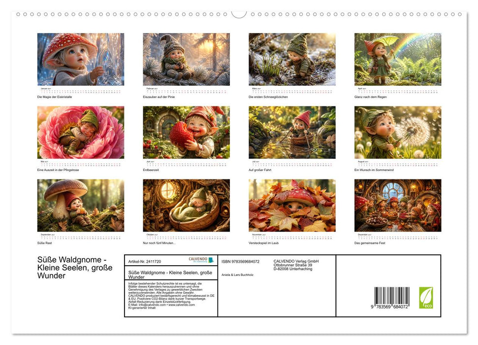 Süße Waldgnome - Kleine Seelen, große Wunder (CALVENDO Premium Wandkalender 2027)