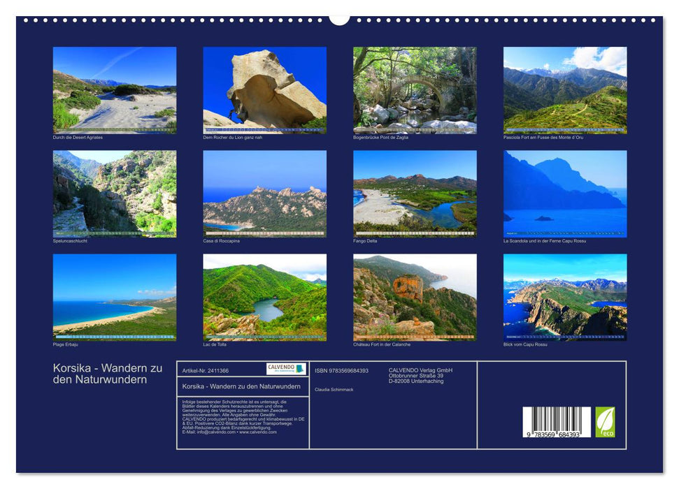 Korsika - Wandern zu den Naturwundern (CALVENDO Premium Wandkalender 2027)