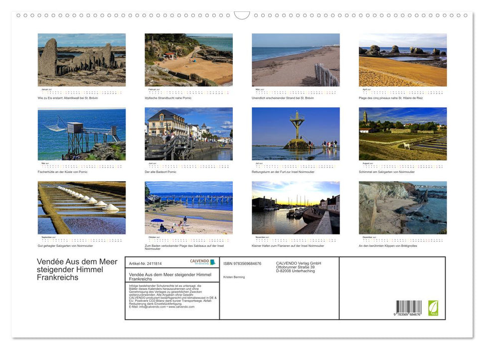 Vendée Aus dem Meer steigender Himmel Frankreichs (CALVENDO Wandkalender 2027)