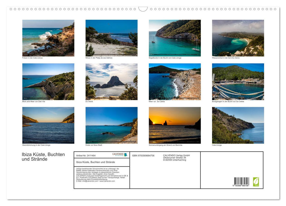 Ibiza Küste, Buchten und Strände (CALVENDO Wandkalender 2027)