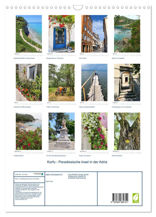 Korfu - Paradiesische Insel in der Adria (CALVENDO Wandkalender 2027)
