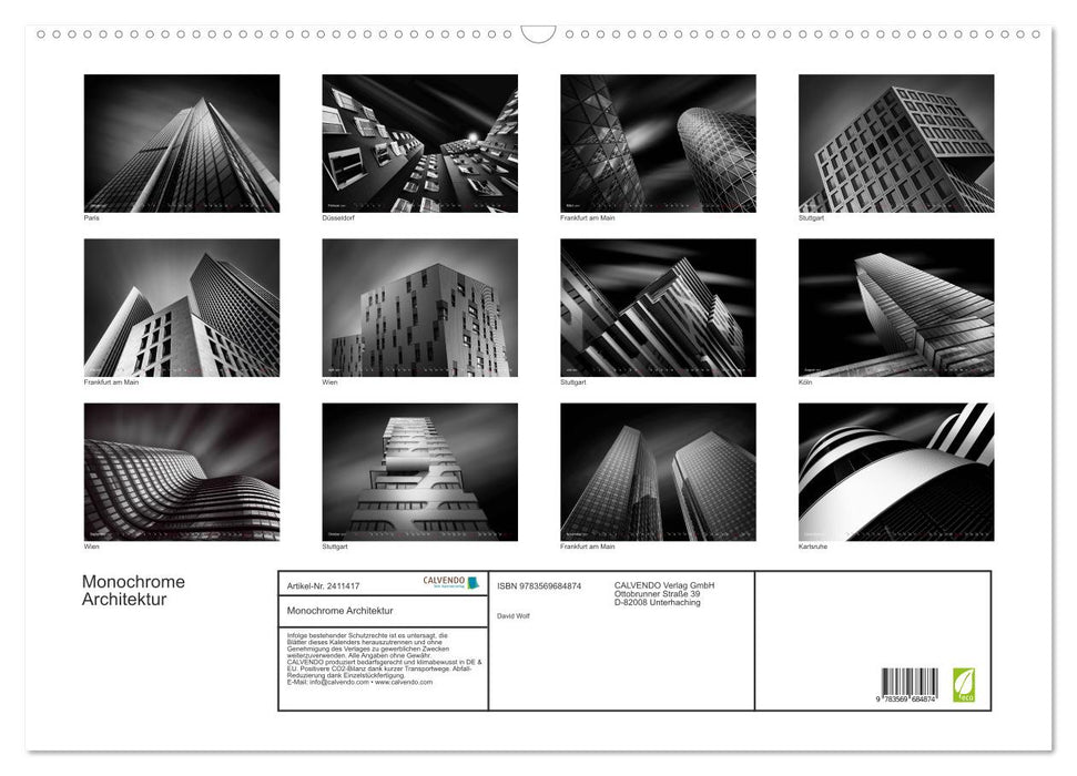 Monochrome Architektur (CALVENDO Wandkalender 2027)