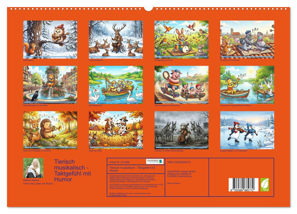 Tierisch musikalisch - Taktgefühl mit Humor (CALVENDO Premium Wandkalender 2027)