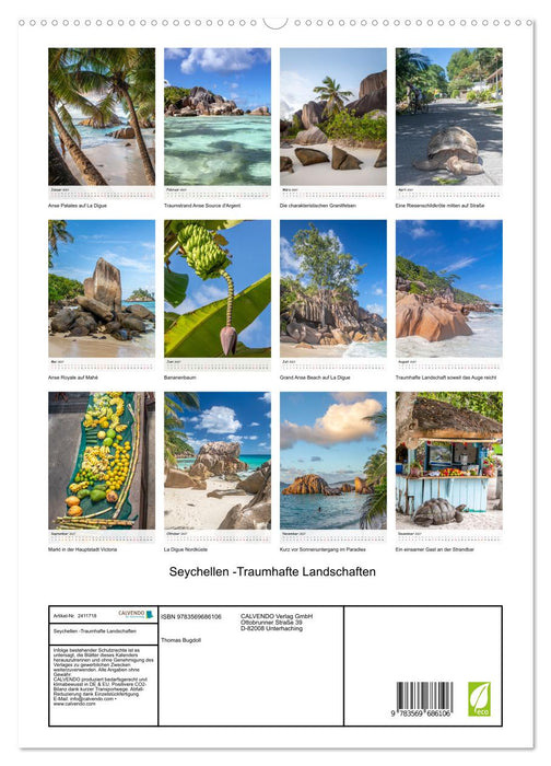 Seychellen -Traumhafte Landschaften (CALVENDO Premium Wandkalender 2027)