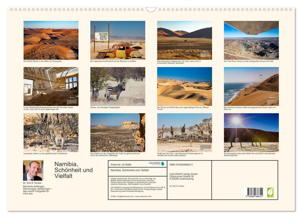 Namibia, Schönheit und Vielfalt (CALVENDO Wandkalender 2027)