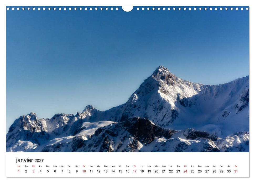 Le massif de Belledonne, vues sur les Alpes (CALVENDO Calendrier mensuel 2027)
