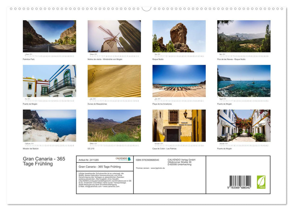 Gran Canaria - 365 Tage Frühling (CALVENDO Premium Wandkalender 2027)