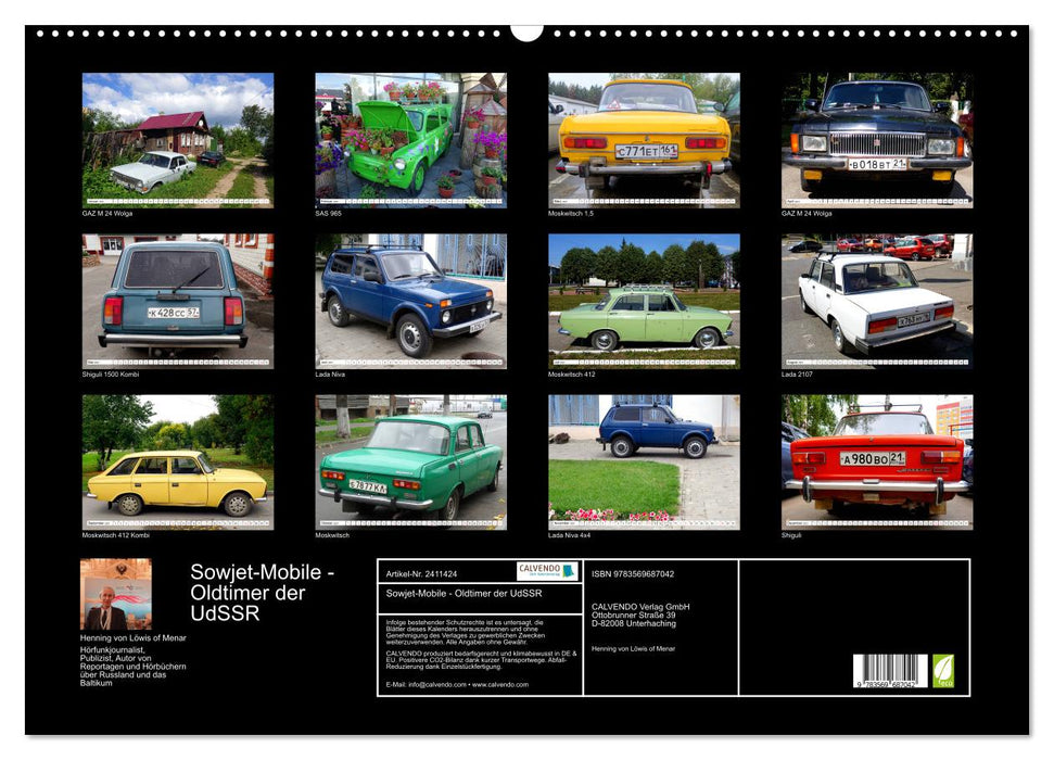 Sowjet-Mobile - Oldtimer der UdSSR (CALVENDO Wandkalender 2027)