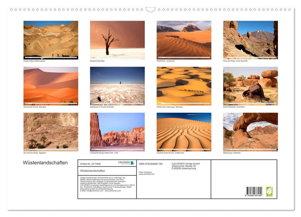 Wüstenlandschaften (CALVENDO Wandkalender 2027)