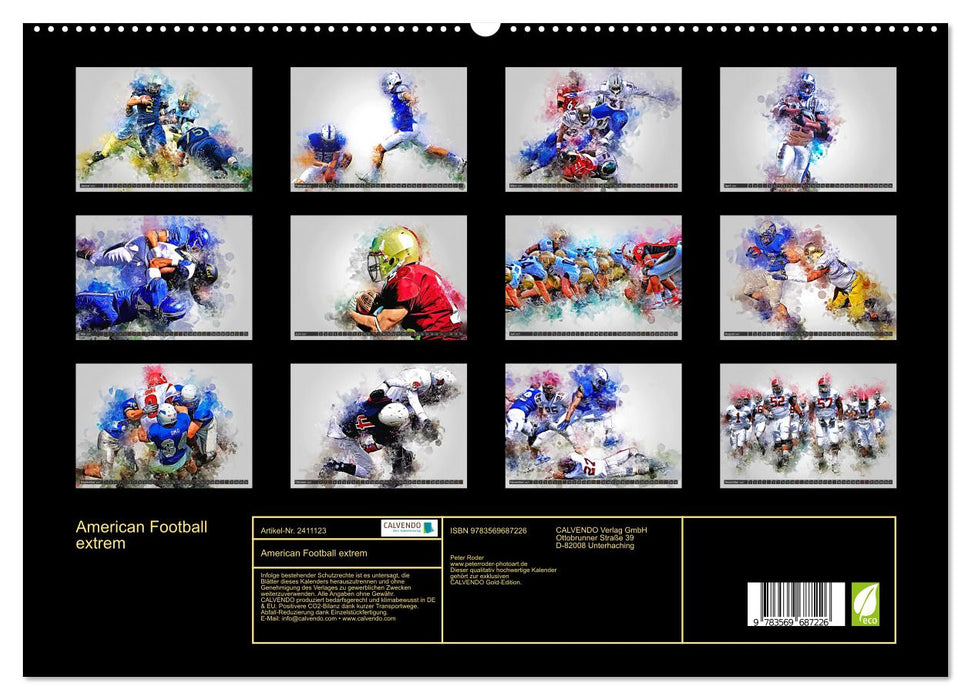 American Football extrem (CALVENDO Premium Wandkalender 2027)