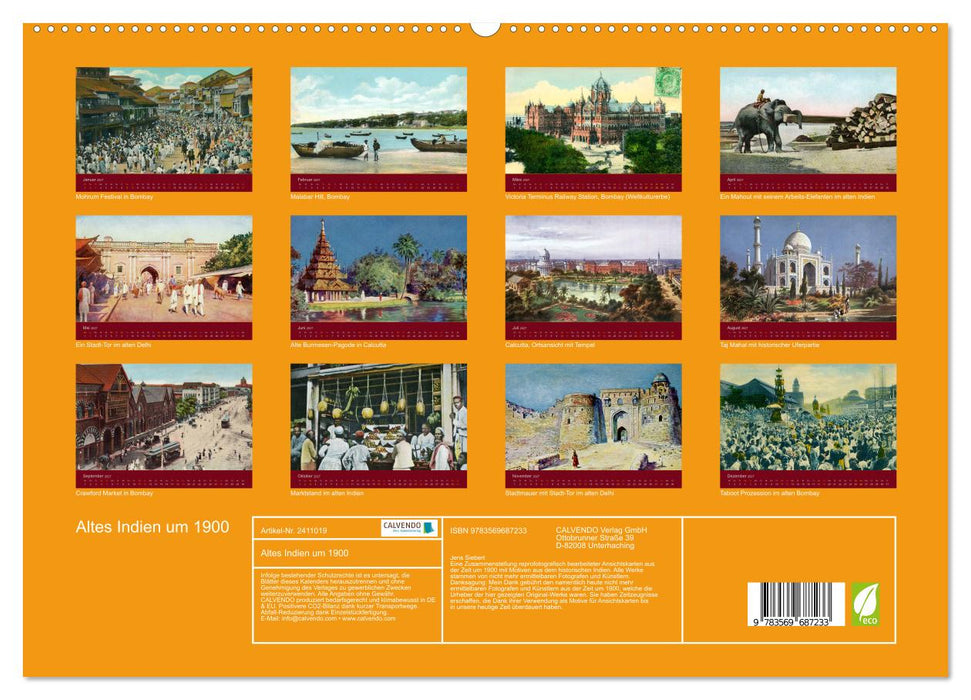 Altes Indien um 1900 (CALVENDO Premium Wandkalender 2027)