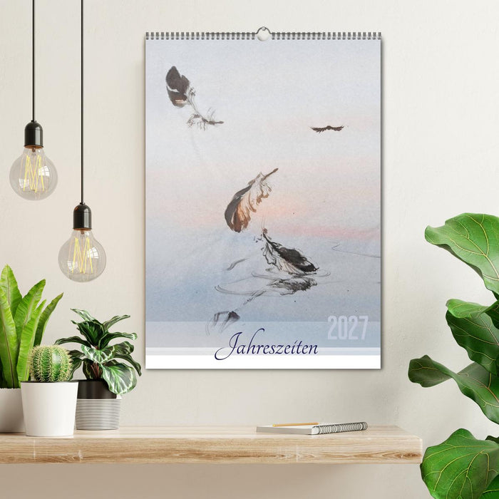 Jahreszeiten in Stil japanischer Malerei - Kunst (CALVENDO Wandkalender 2027)