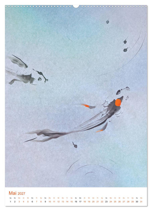 Jahreszeiten in Stil japanischer Malerei - Kunst (CALVENDO Wandkalender 2027)