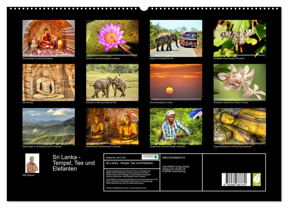 Sri Lanka - Tempel, Tee und Elefanten (CALVENDO Premium Wandkalender 2027)