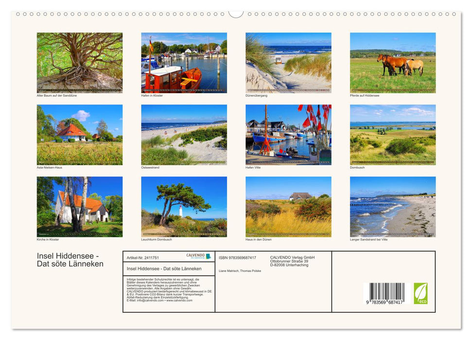 Insel Hiddensee - Dat söte Länneken (CALVENDO Premium Wandkalender 2027)