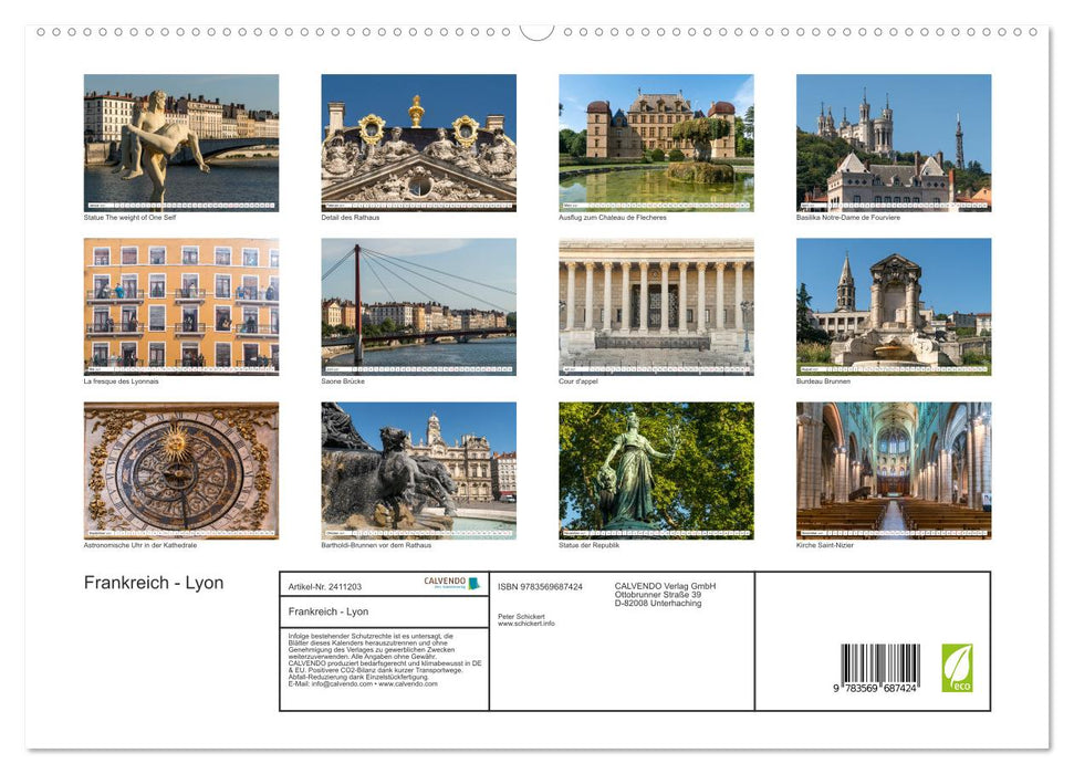 Frankreich - Lyon (CALVENDO Premium Wandkalender 2027)