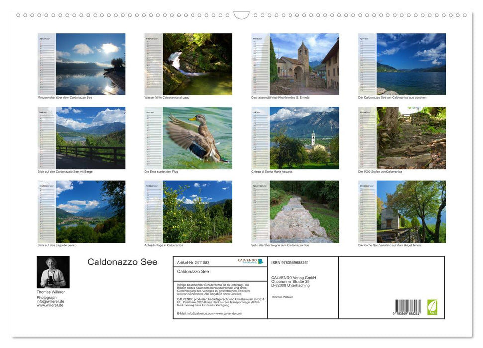 Caldonazzo See (CALVENDO Wandkalender 2027)