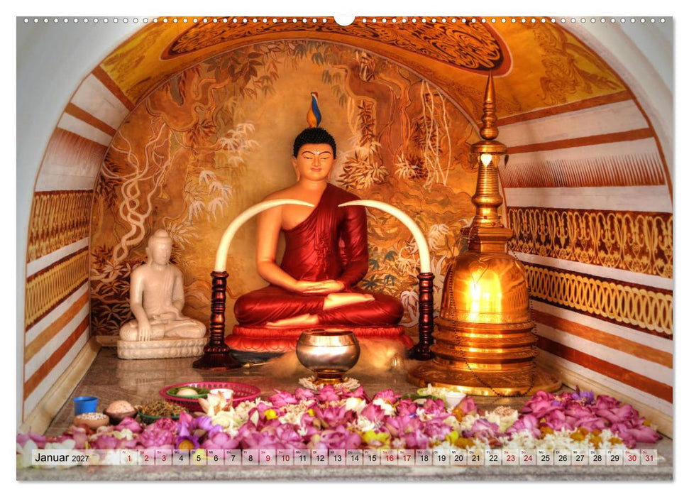 Sri Lanka - Tempel, Tee und Elefanten (CALVENDO Wandkalender 2027)