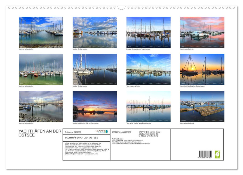 YACHTHÄFEN AN DER OSTSEE (CALVENDO Wandkalender 2027)
