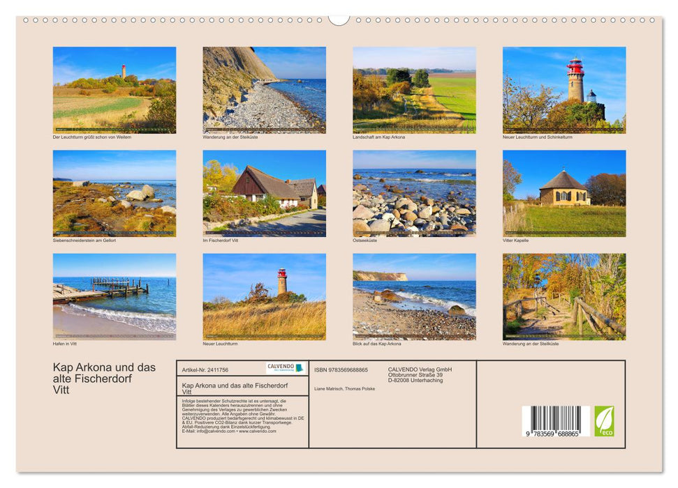 Kap Arkona und das alte Fischerdorf Vitt (CALVENDO Premium Wandkalender 2027)