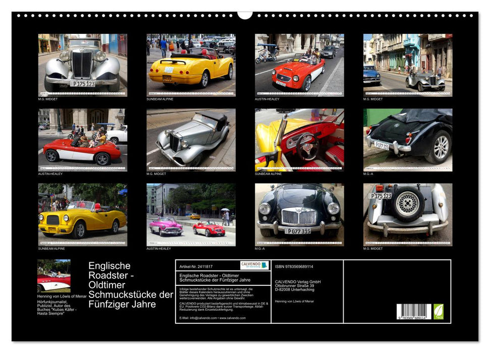 Englische Roadster - Oldtimer Schmuckstücke der Fünfziger Jahre (CALVENDO Wandkalender 2027)