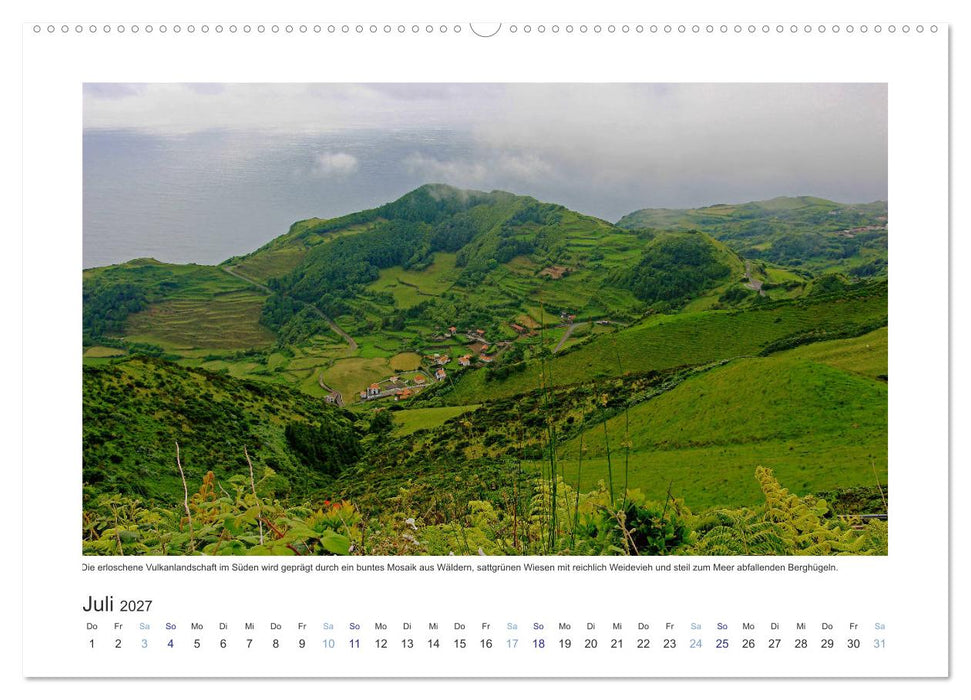 Azoren-Insel Flores - Farbtupfer auf einem erloschenen Vulkan Portugals (CALVENDO Premium Wandkalender 2027)