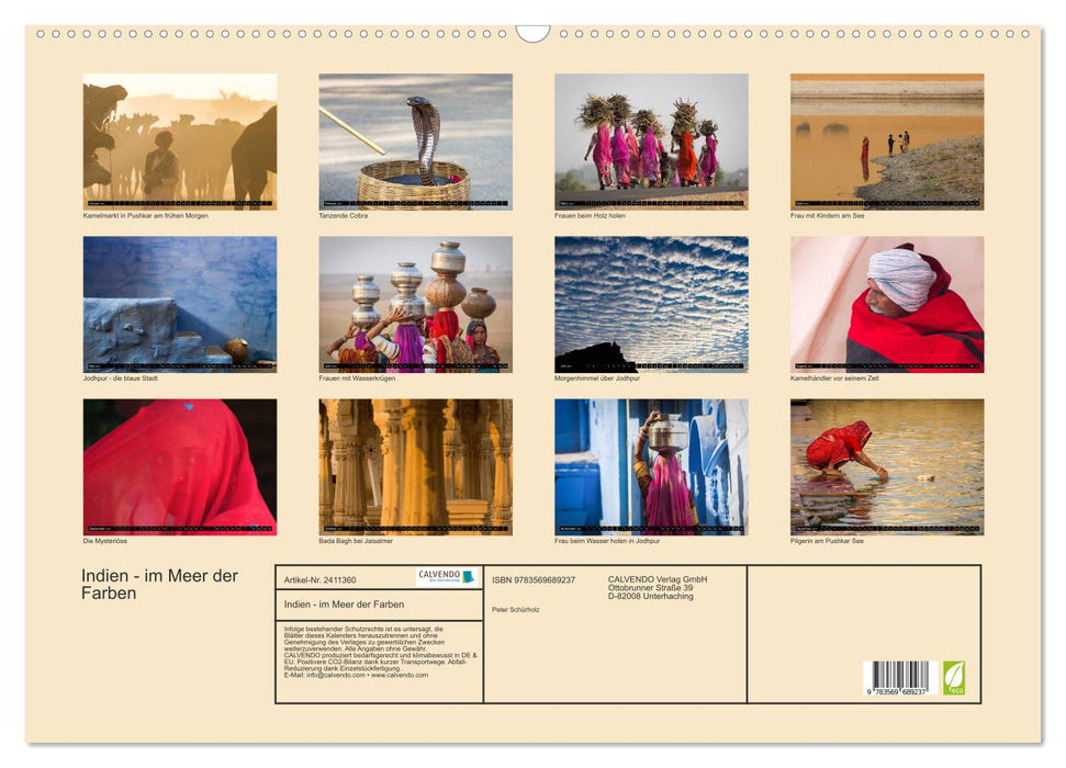 Indien - im Meer der Farben (CALVENDO Wandkalender 2027)