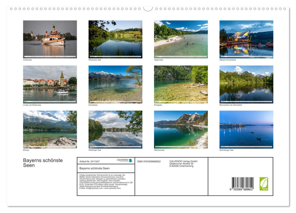 Bayerns schönste Seen (CALVENDO Premium Wandkalender 2027)