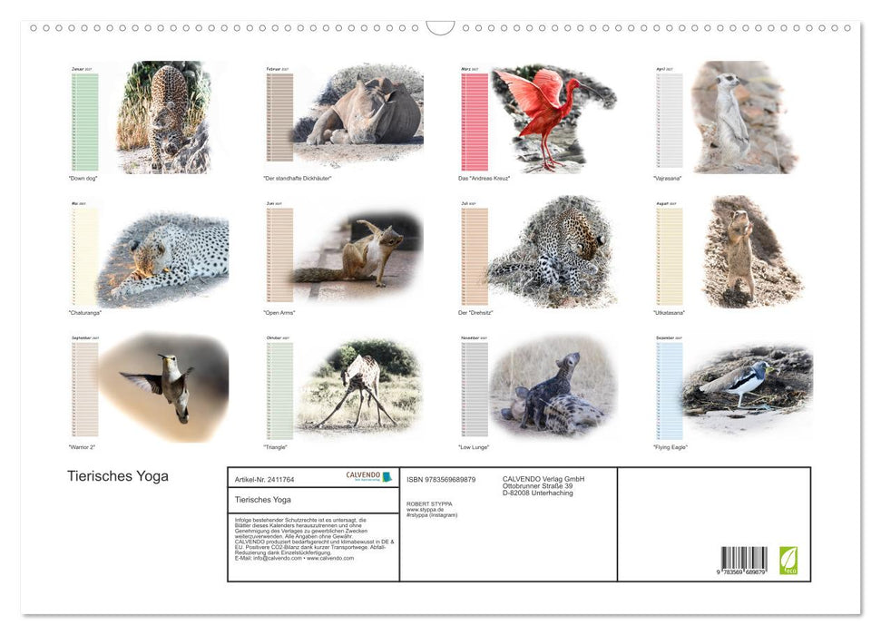 Tierisches Yoga (CALVENDO Wandkalender 2027)