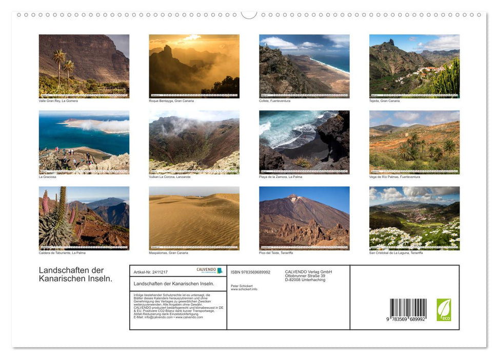Landschaften der Kanarischen Inseln. (CALVENDO Premium Wandkalender 2027)
