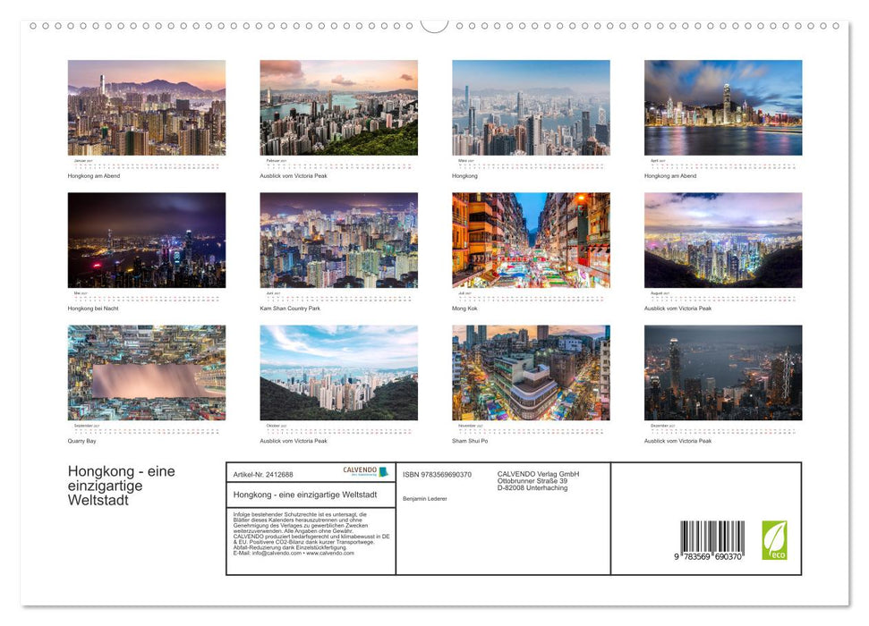 Hongkong - eine einzigartige Weltstadt (CALVENDO Wandkalender 2027)