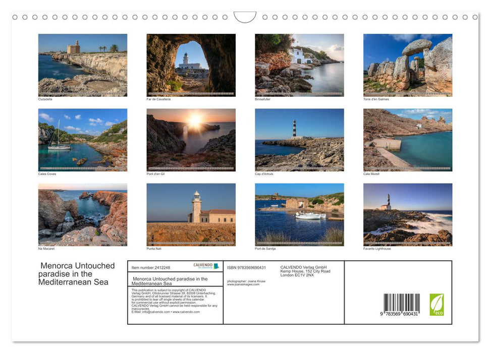 Menorca Untouched paradise in the Mediterranean Sea (CALVENDO Monthly Calendar 2027)