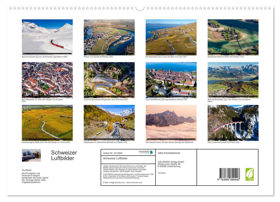 Schweizer Luftbilder (CALVENDO Premium Wandkalender 2027)