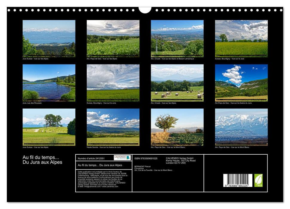 Au fil du temps... Du Jura aux Alpes (CALVENDO Calendrier mensuel 2027)