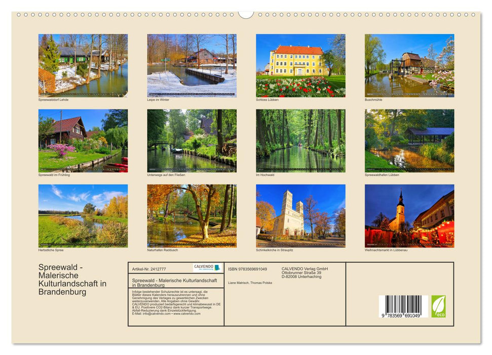 Spreewald - Malerische Kulturlandschaft in Brandenburg (CALVENDO Premium Wandkalender 2027)