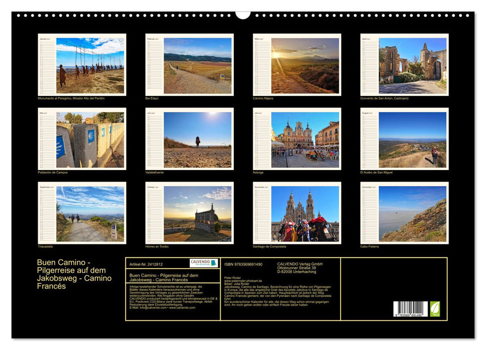 Buen Camino - Pilgerreise auf dem Jakobsweg - Camino Francés (CALVENDO Wandkalender 2027)