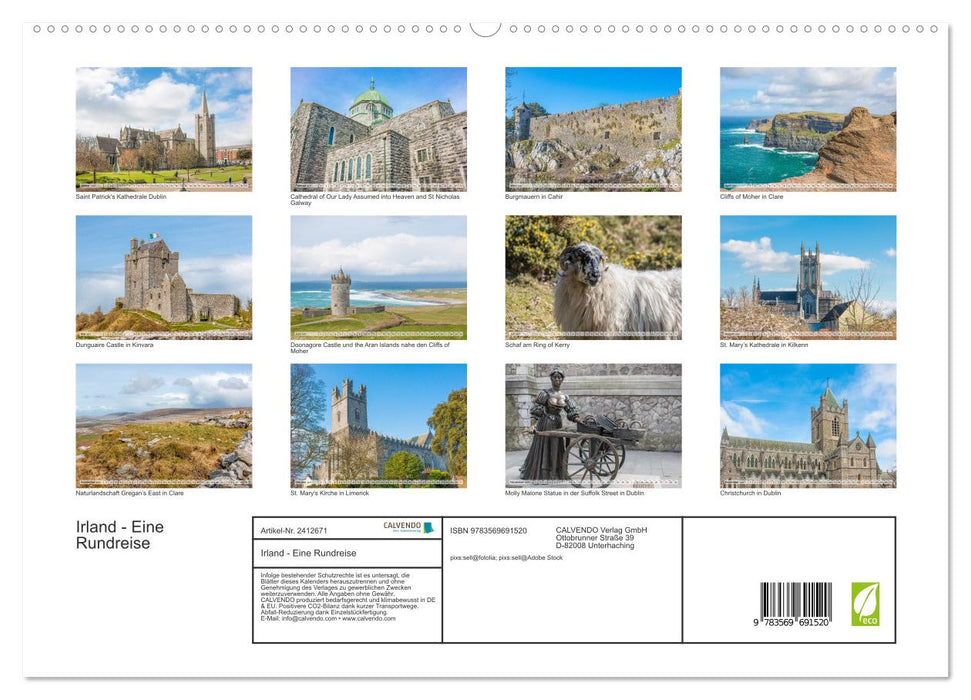 Irland - Eine Rundreise (CALVENDO Premium Wandkalender 2027)