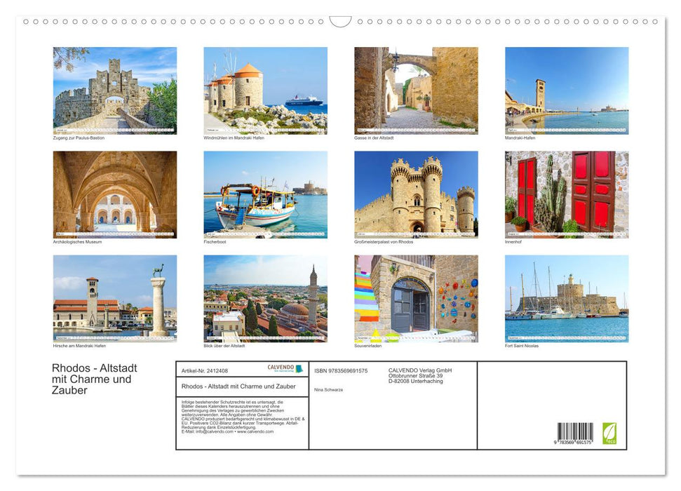 Rhodos - Altstadt mit Charme und Zauber (CALVENDO Wandkalender 2027)