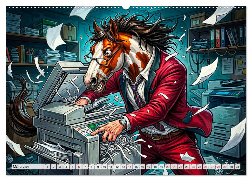 Bürohengste - Lustiger Büro‑Kalender (CALVENDO Wandkalender 2027)