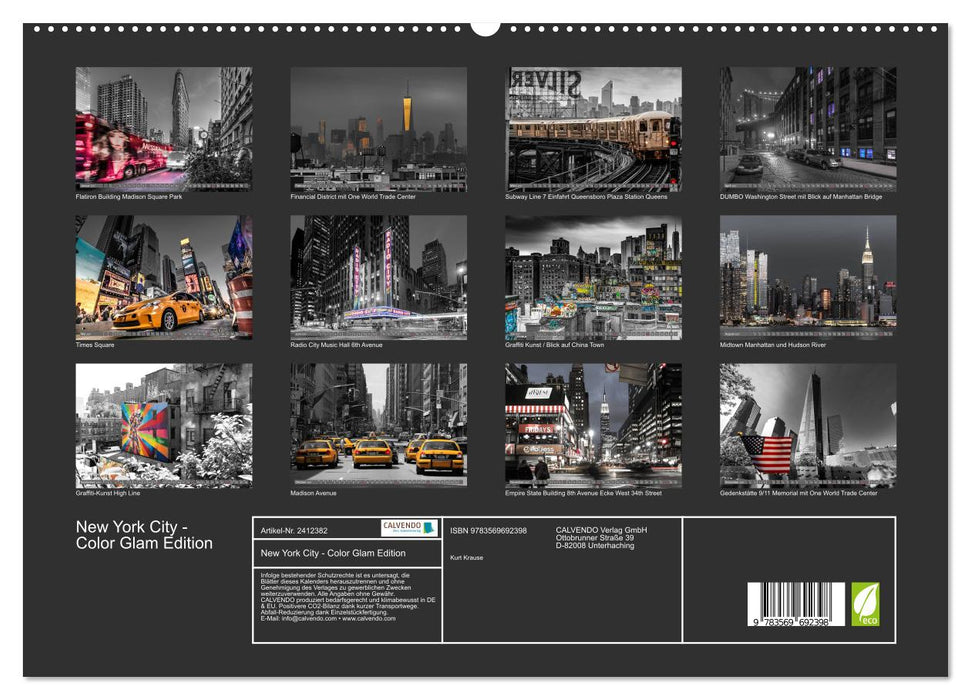 New York City - Color Glam Edition (CALVENDO Premium Wandkalender 2027)