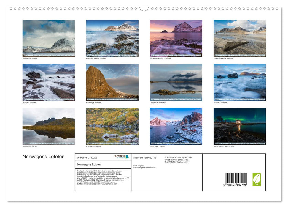 Norwegens Lofoten (CALVENDO Premium Wandkalender 2027)